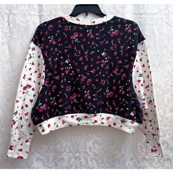 Joie Womens NWT Caleigh Floral Print Drop Shoulder Sweater Size S Colorblock New - Picture 5 of 7